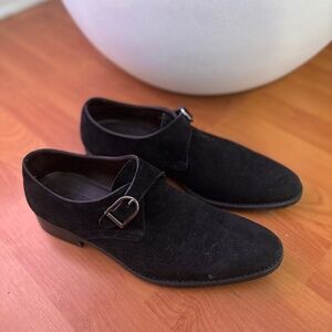 Ermenegildo Zenga Suede Single Monk Strap Flex Loafers Shoes
